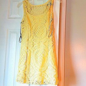 Yellow crochet dress